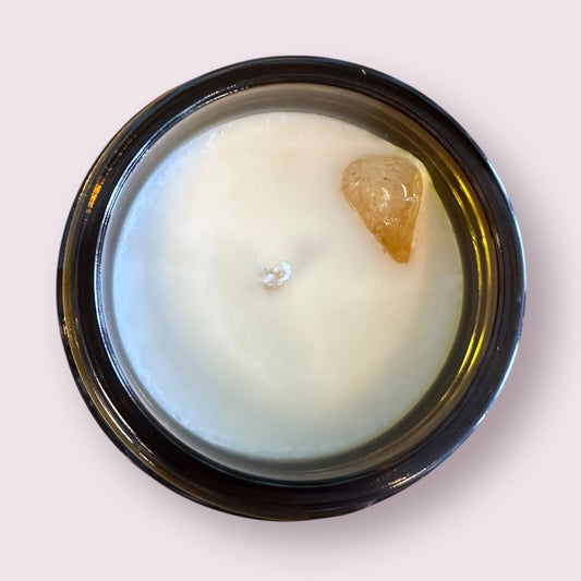 4oz Amber Crystal Candles - Citrine - Success
