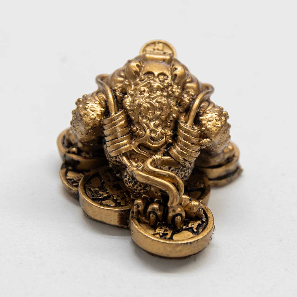 Polyresin Feng Shui Figurine Money Toad - Gold