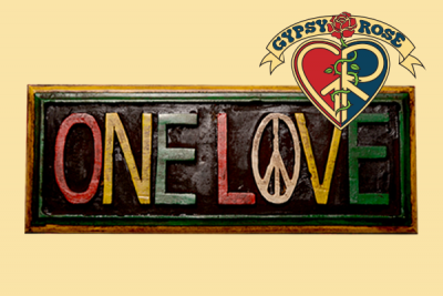One Love Painted Wooden Plaque Wall Hanging