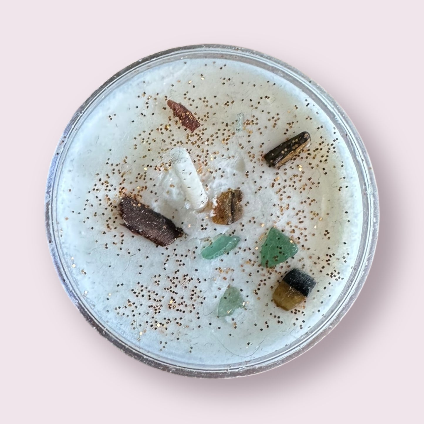 Cinnamon Apple: Soy Candles with Herbs and Crystals