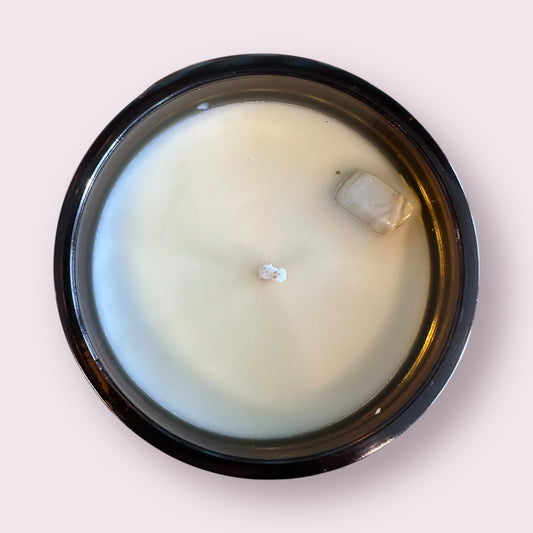 9oz Amber Crystal Candles - Moonstone Good Luck