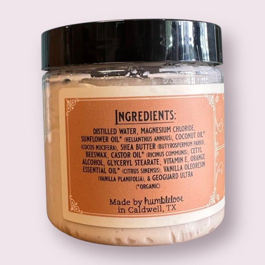 Magnesium Cream - Orange + Vanilla 4 oz