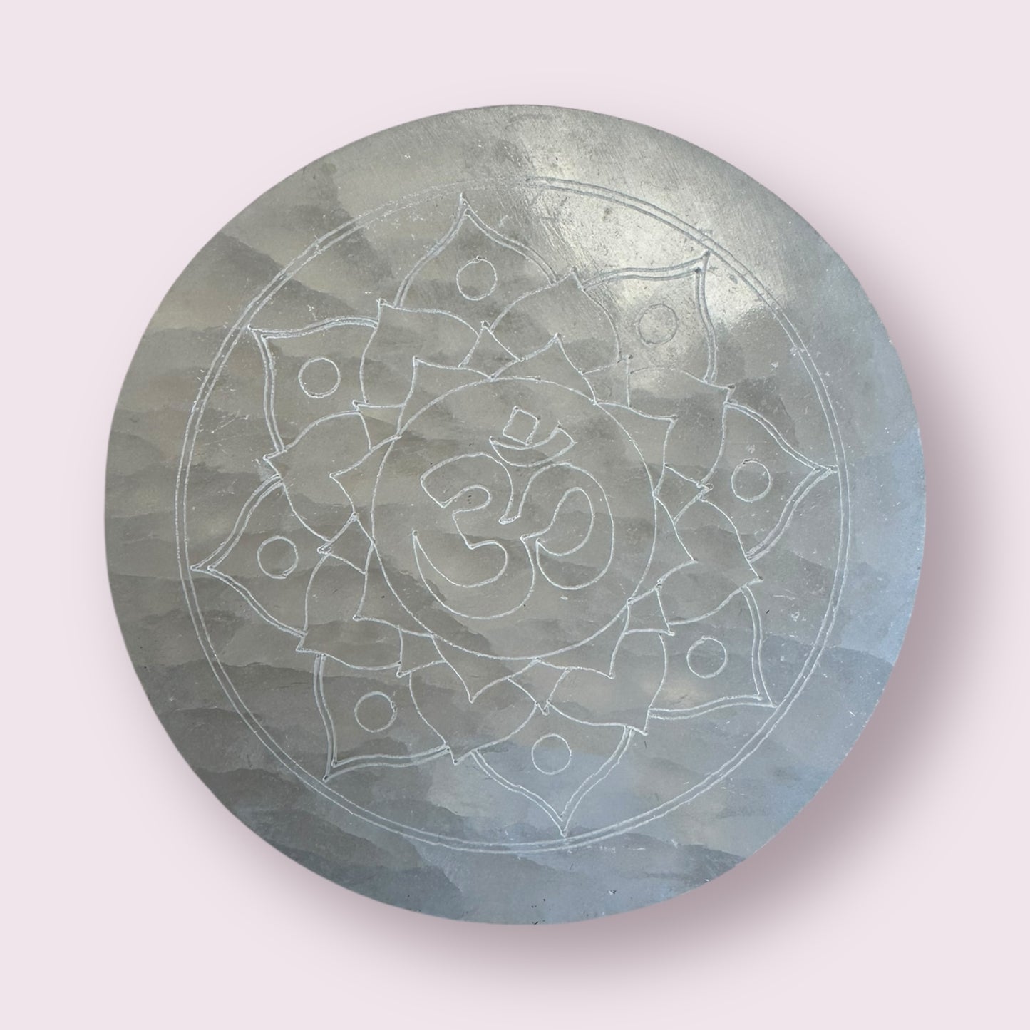 Ohm Mandala Selenite Round