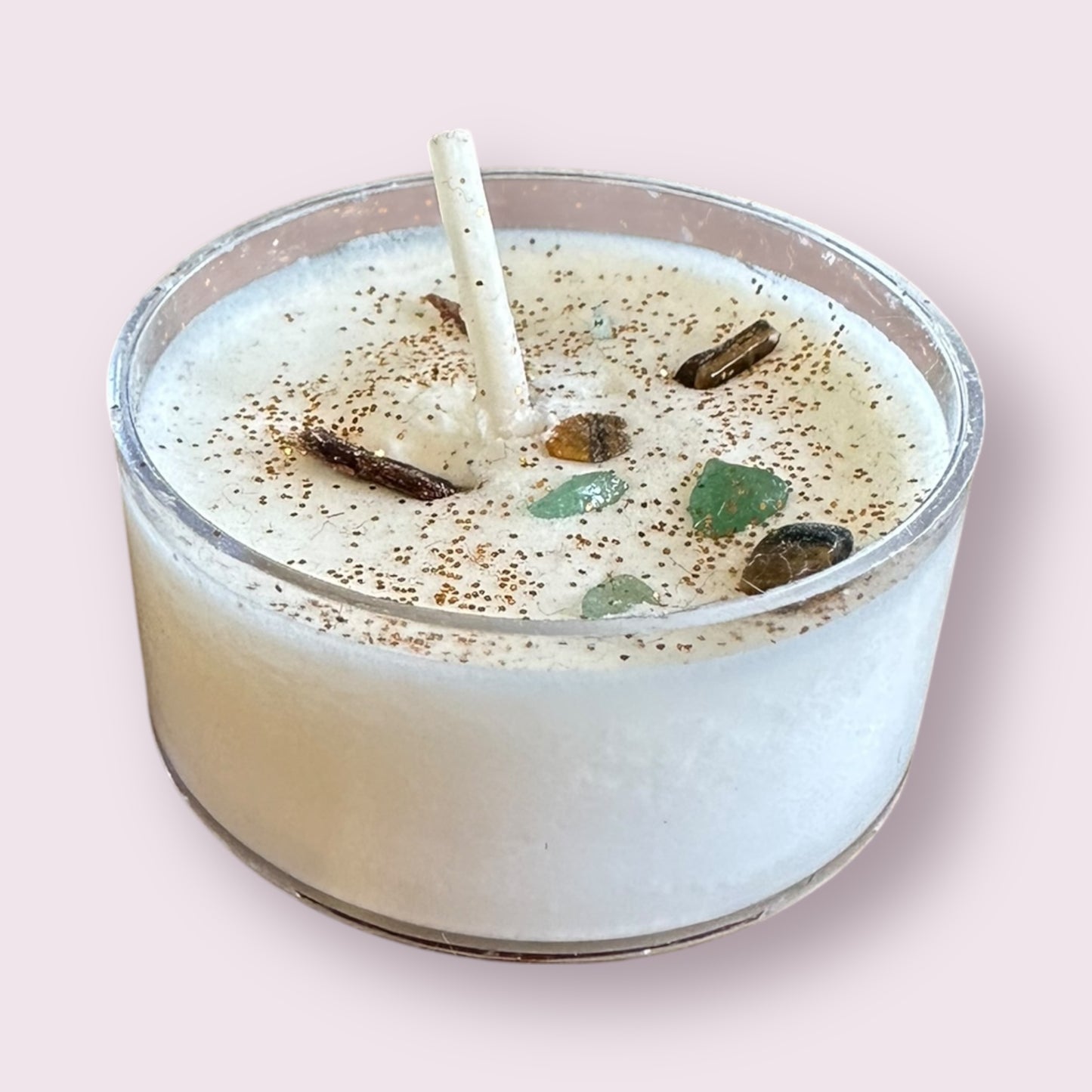 Cinnamon Apple: Soy Candles with Herbs and Crystals