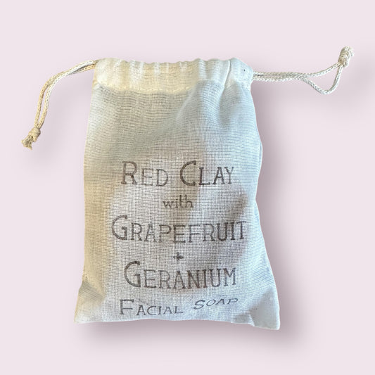 Face Soap - Red Clay with Grapefruit + Geranium