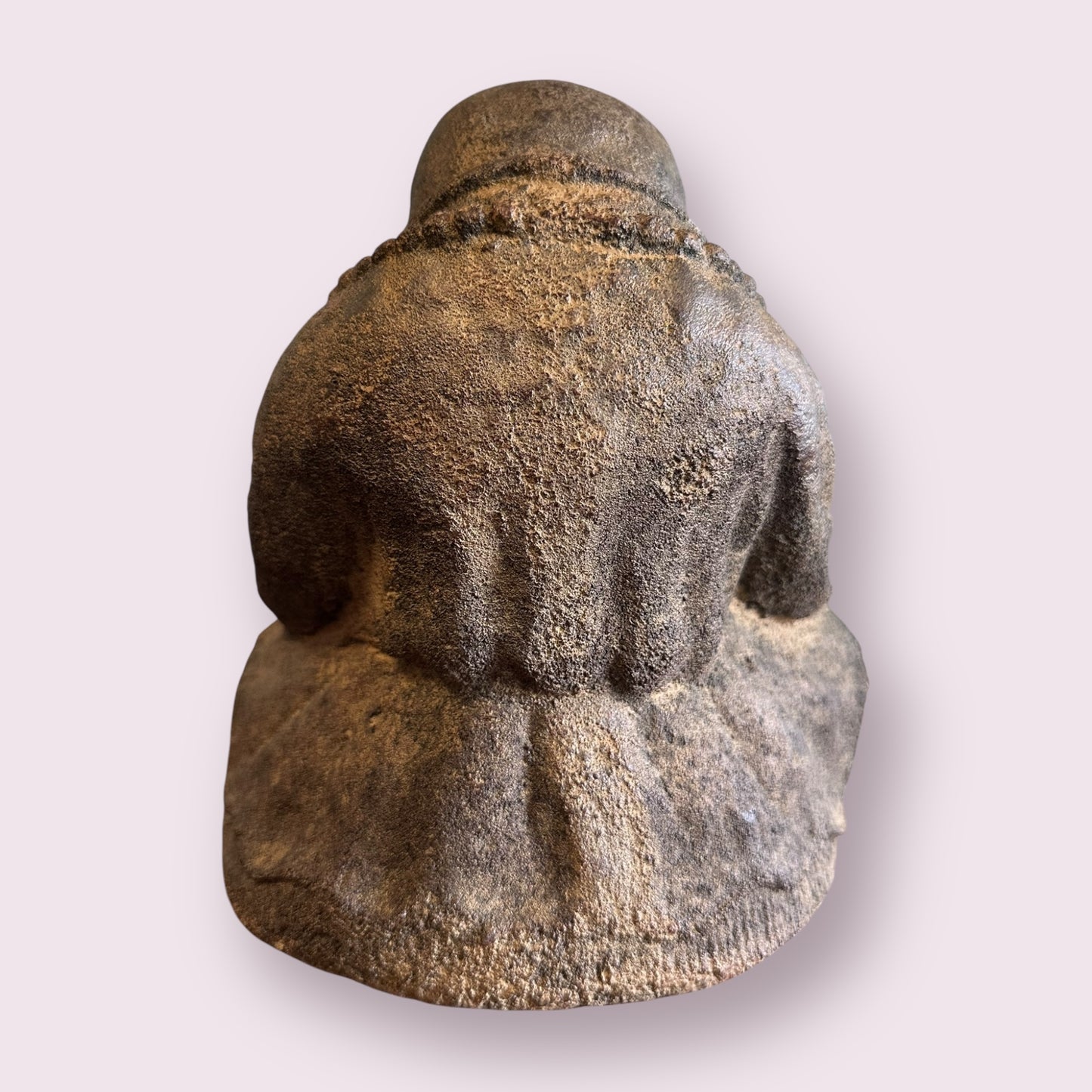 Volcanic Stone Statue T-light Holder Praying Monk