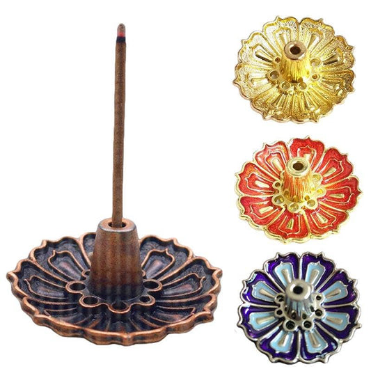 Random Color Enamel Lotus Incense Holder – Mini & Decorative