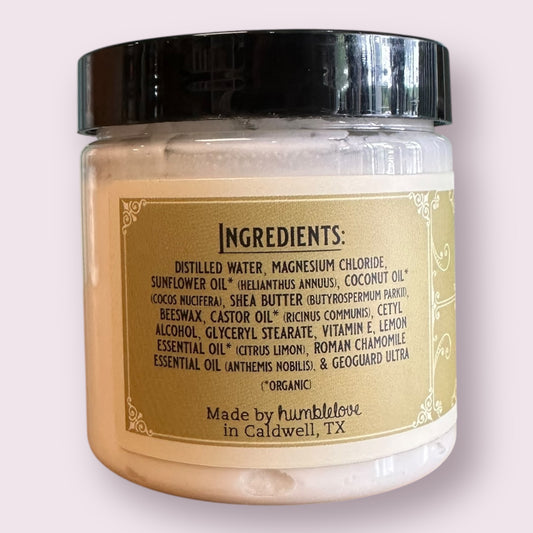 Magnesium Cream - Chamomile + Lemon 4 oz