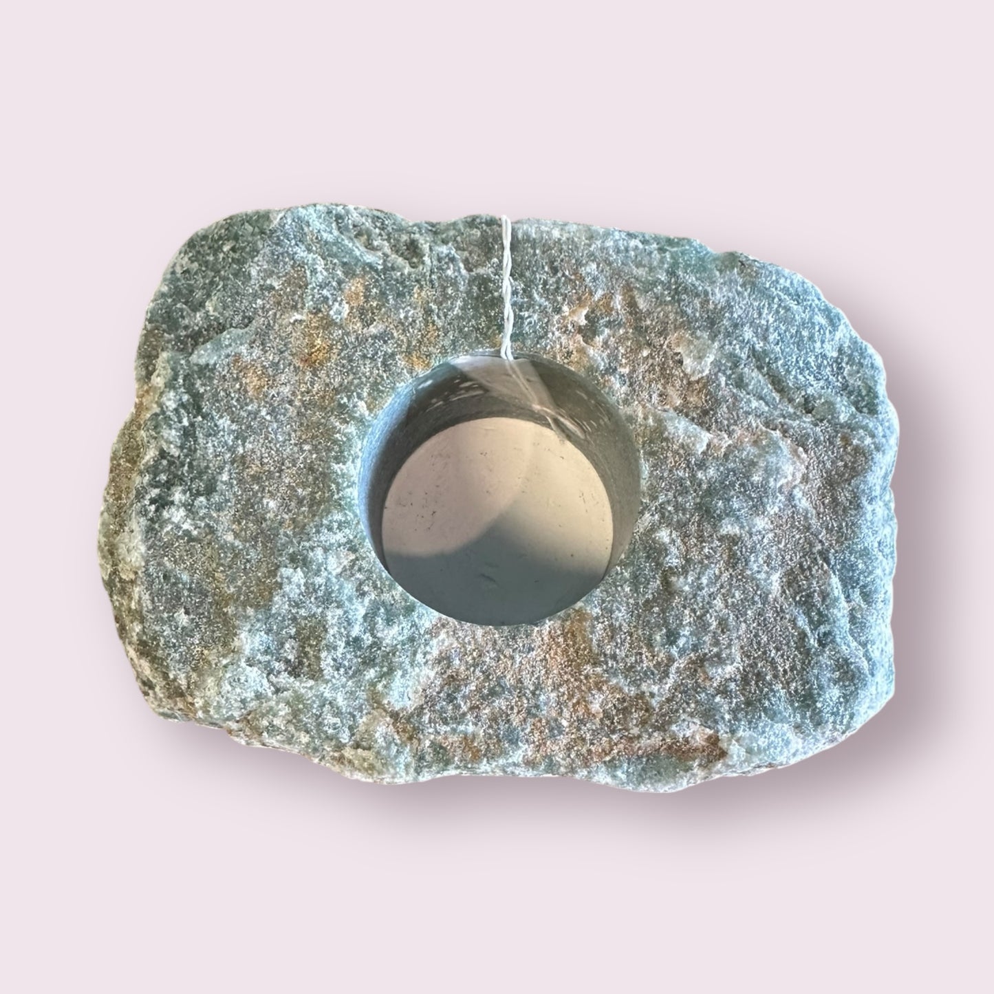 Rough Green Aventurine T Light Holder