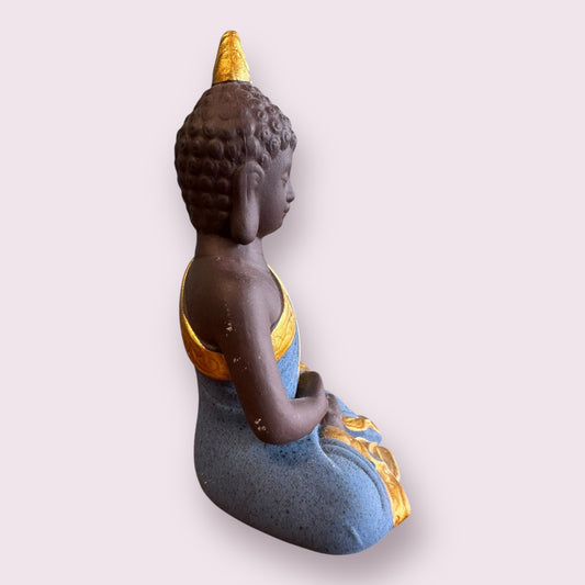 Ceramic Meditating Buddha - Blue
