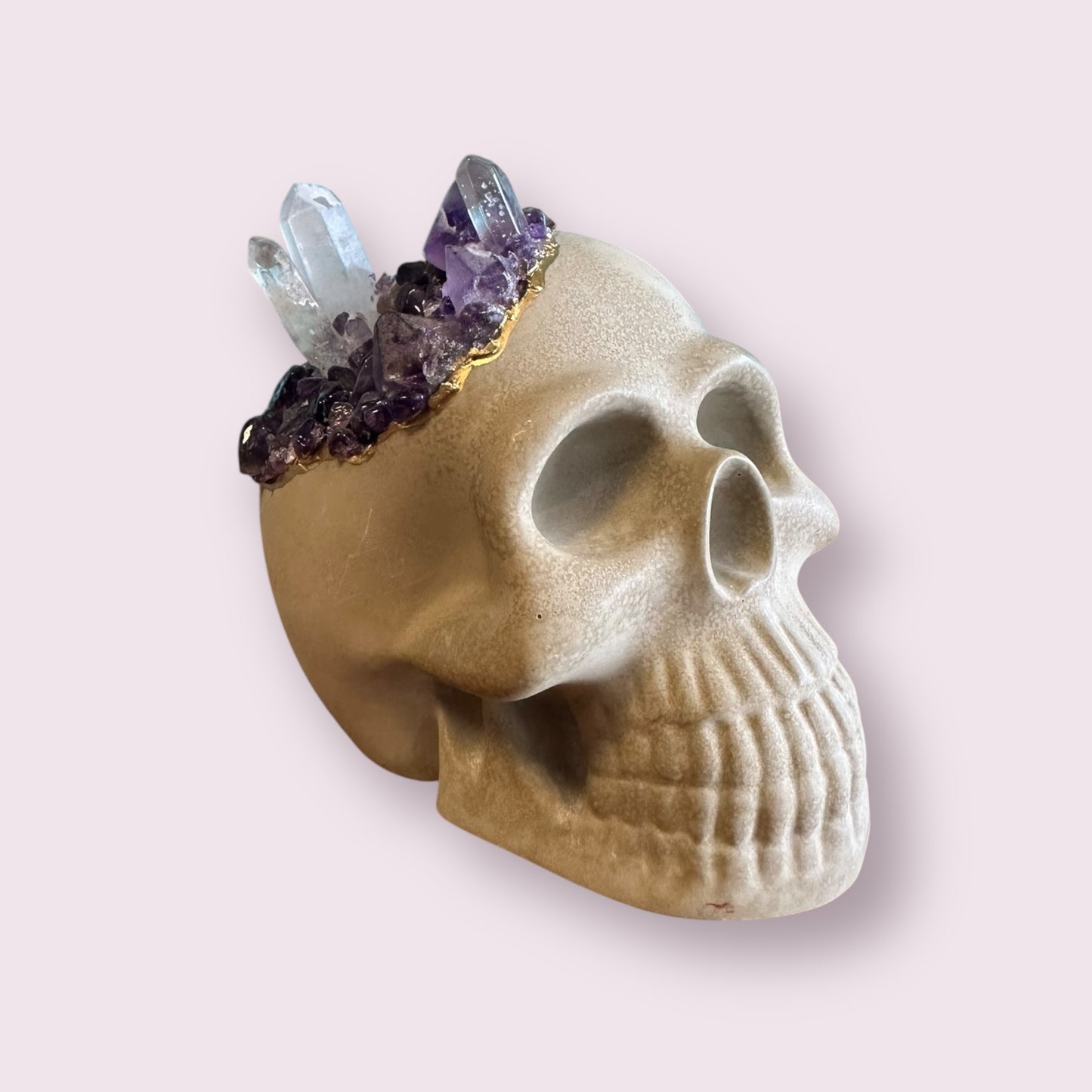 Large Amethyst Skull Head, Natural Crystal Scull