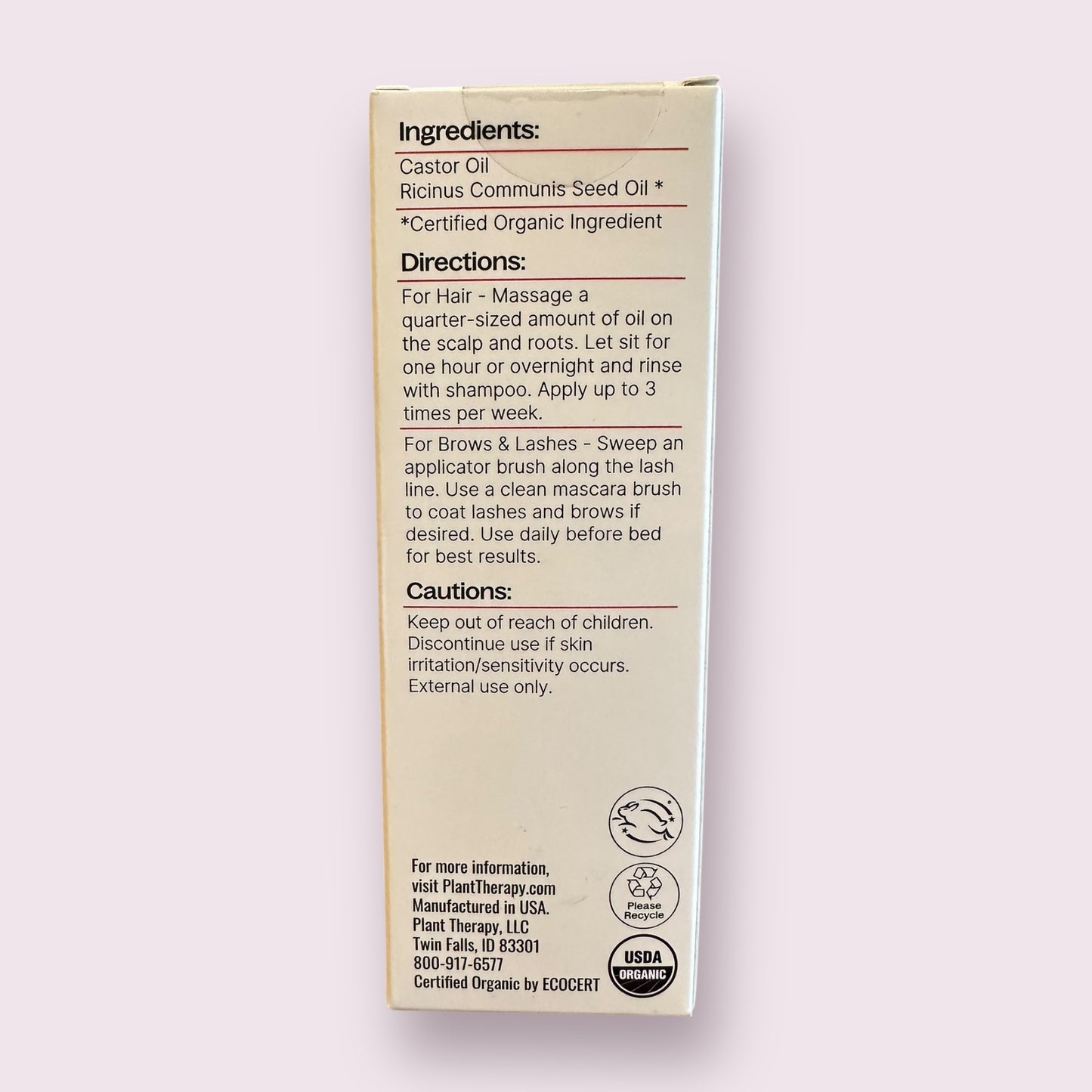 Organic Castor Oil 4 oz