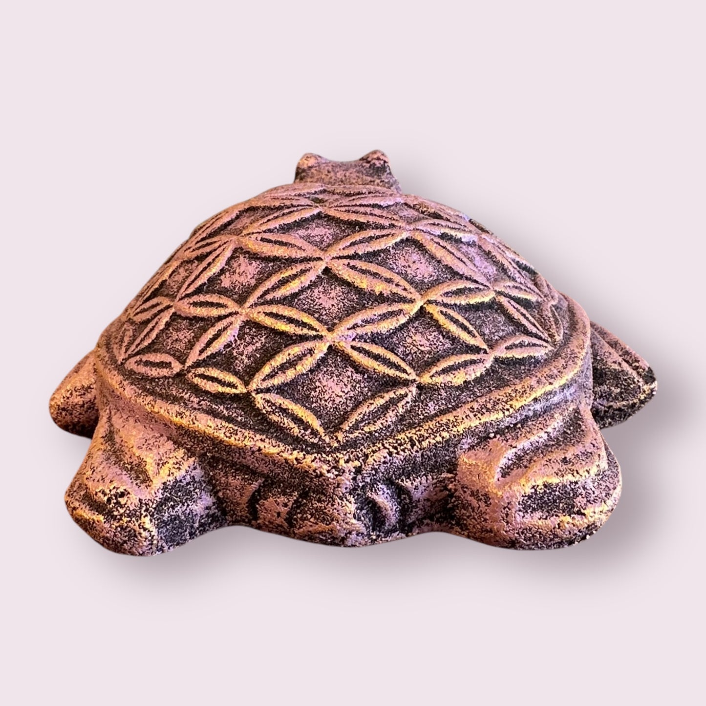 Flower of Life Turtle Volcanic Stone Statue Incense Holder