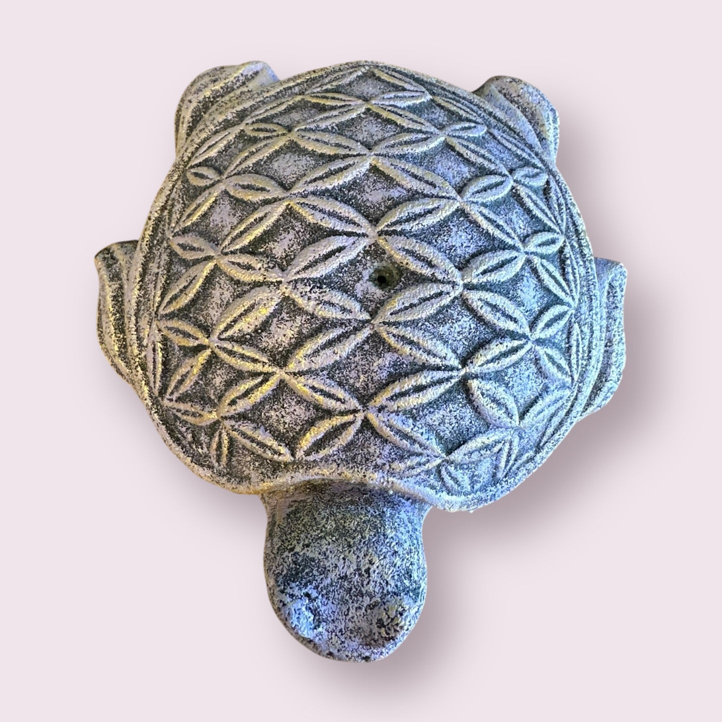Flower of Life Turtle Volcanic Stone Statue Incense Holder
