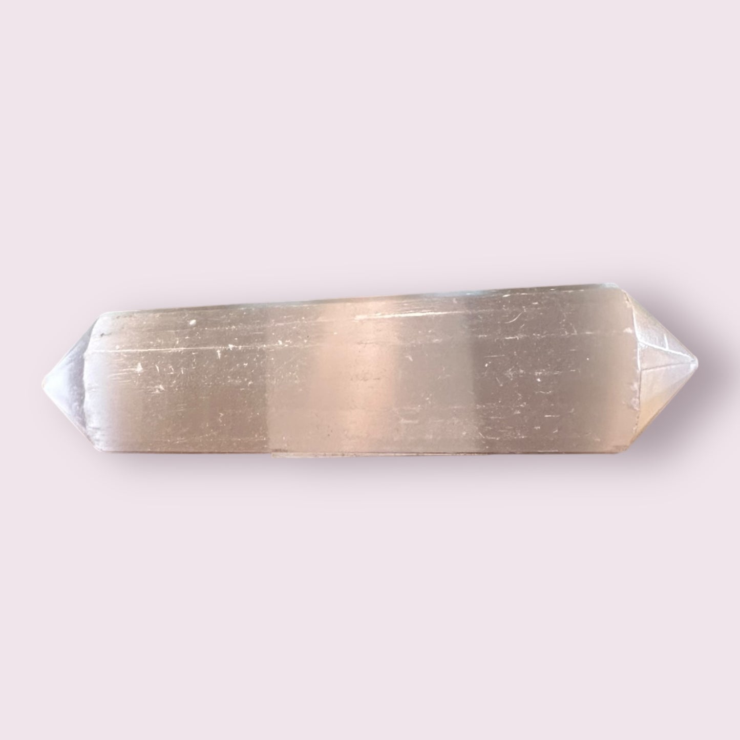Selenite Gemstone Double Point Vogel Massage Wand