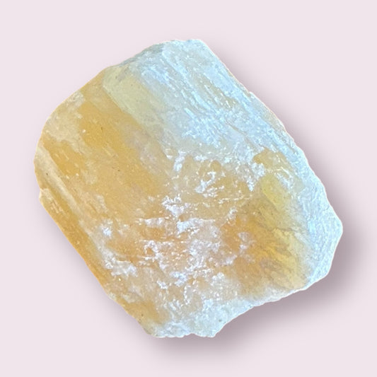 Orange Calcite Rough 1/2 Flat