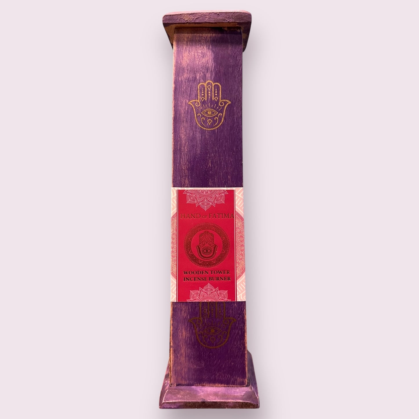 Purple Hand of Fatima Tower Incense Burner