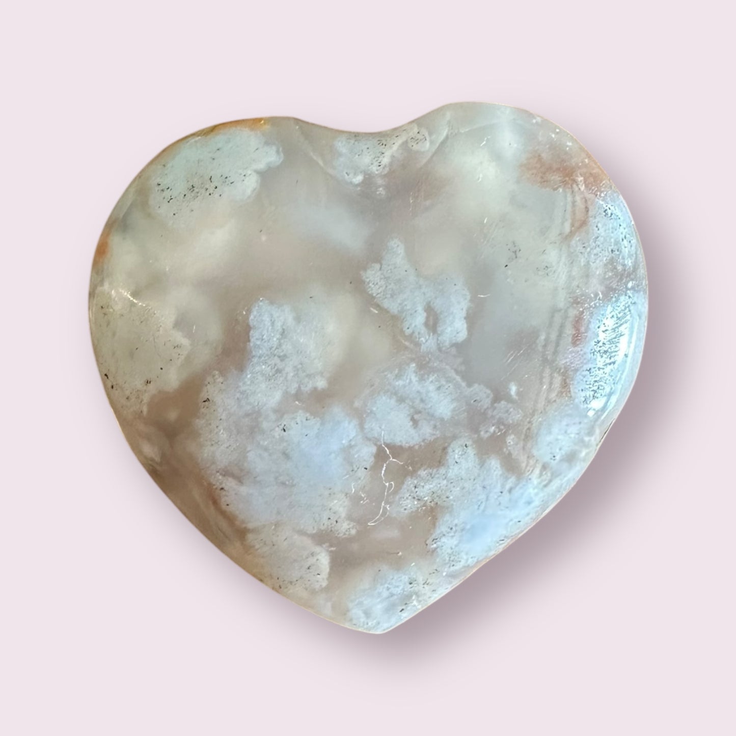 Flower Agate Quartz Heart Crystals