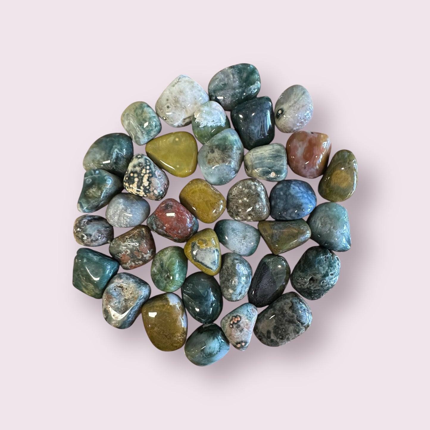 Orbicular Jasper (ocean Jasper) tumbled