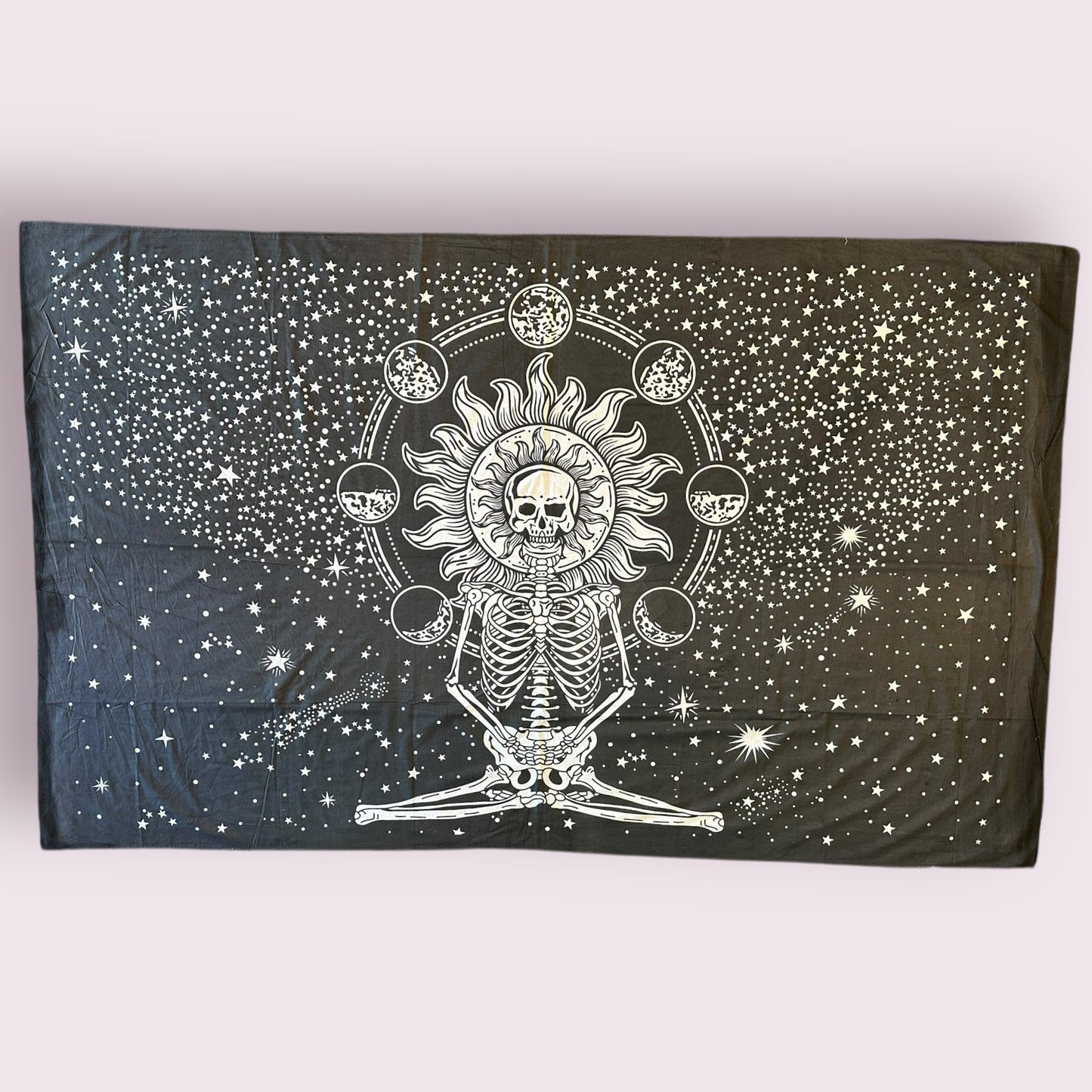 Meditating Skeleton Chakra Tapestry