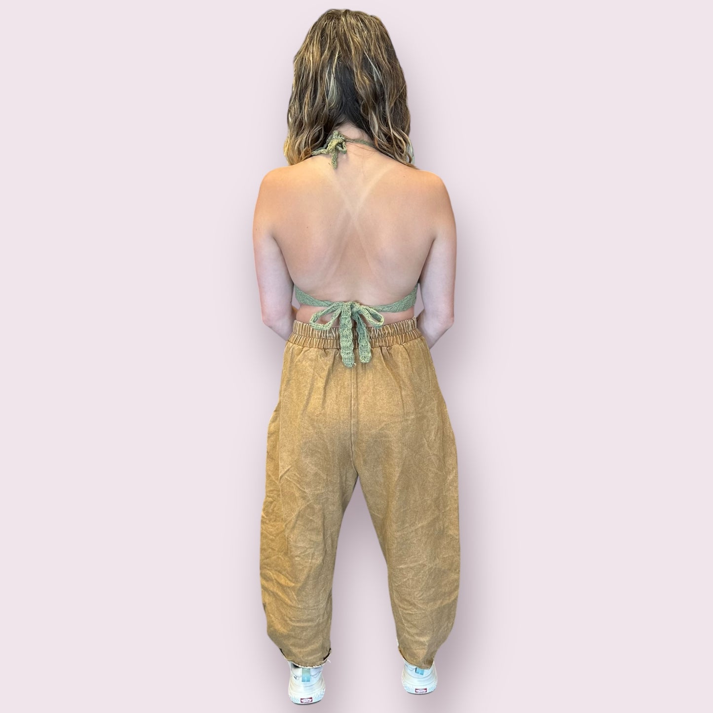 Granny Square Crochet Top: Olive