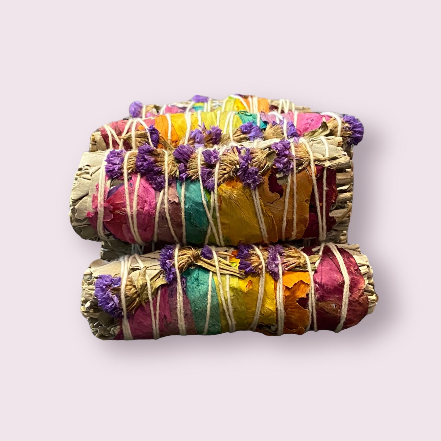 Seven Chaka White Sage With Rose Petals Smudge Stick