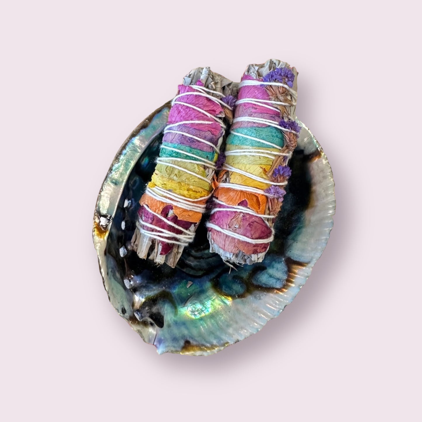 Seven Chaka White Sage With Rose Petals Smudge Stick