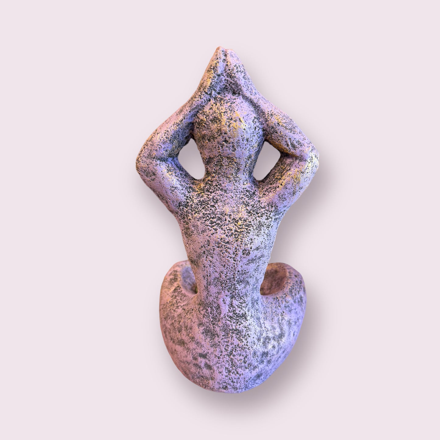 Triple Moon Yoga Goddess Volcanic Stone Statue