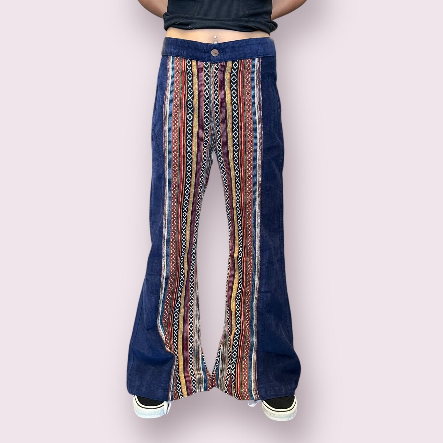 Corduroy and Gheri Bell Bottom Pants