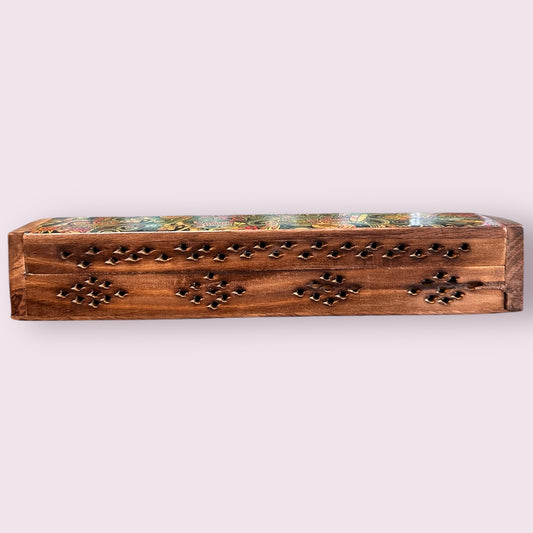 Wooden Incense Burner Box - Love Art