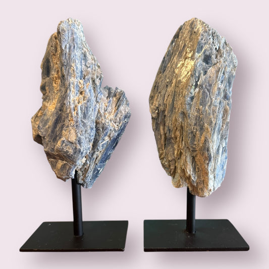 Blue Kyanite on Metal Base