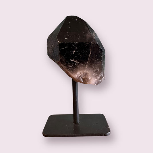 Smoky Quartz Point on Metal Base