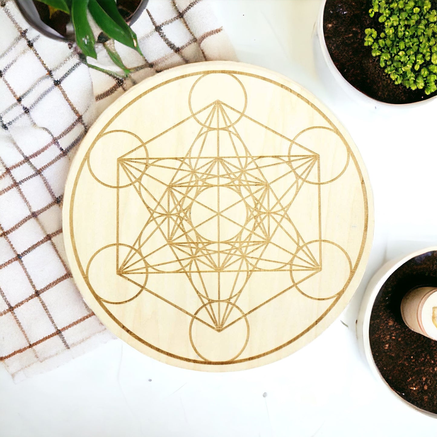 Wood Crystal Grid - Metatron (Each)