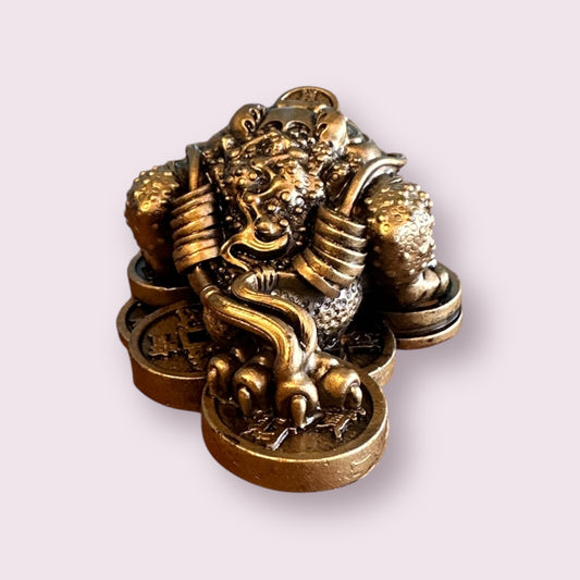 Polyresin Feng Shui Figurine Money Toad - Gold