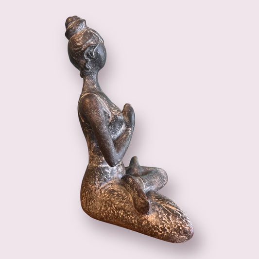 Resin Statue Yoga Lady - Antique