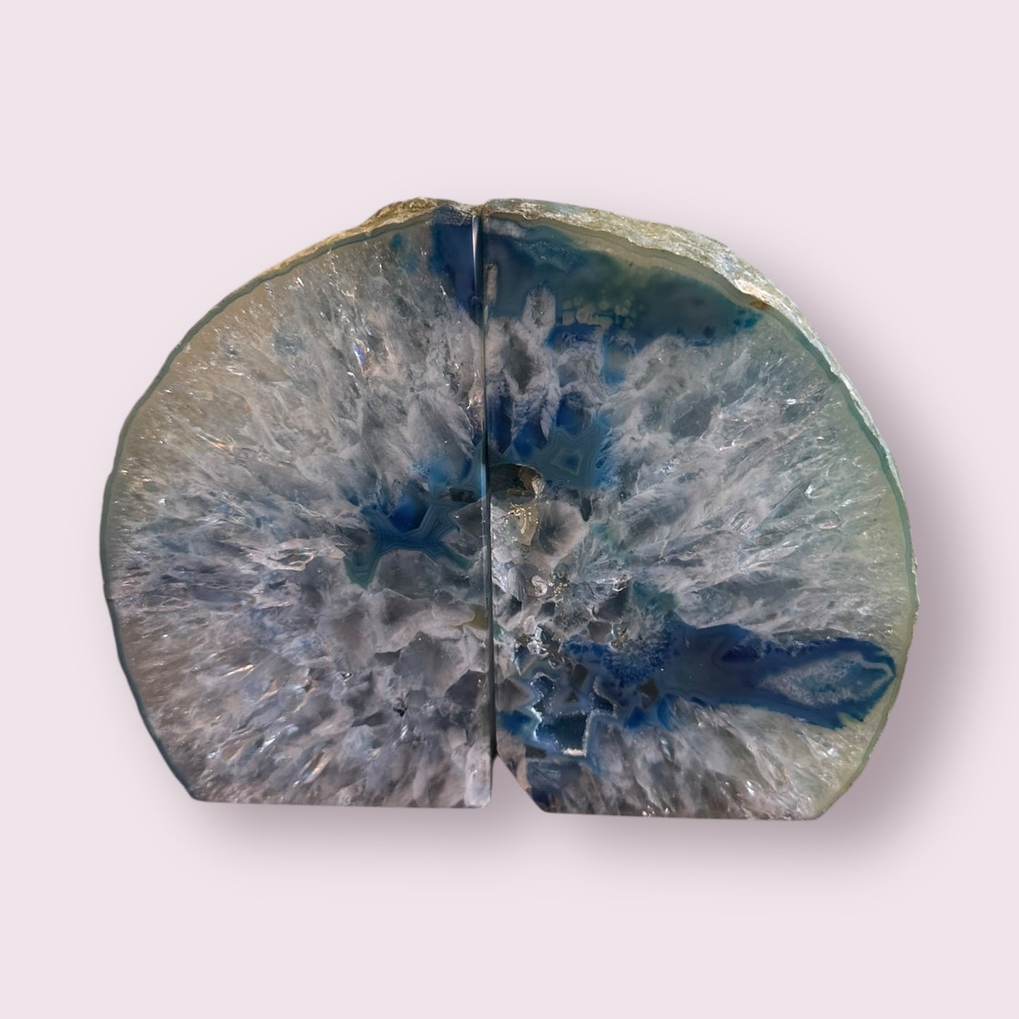 Blue Agate Bookends