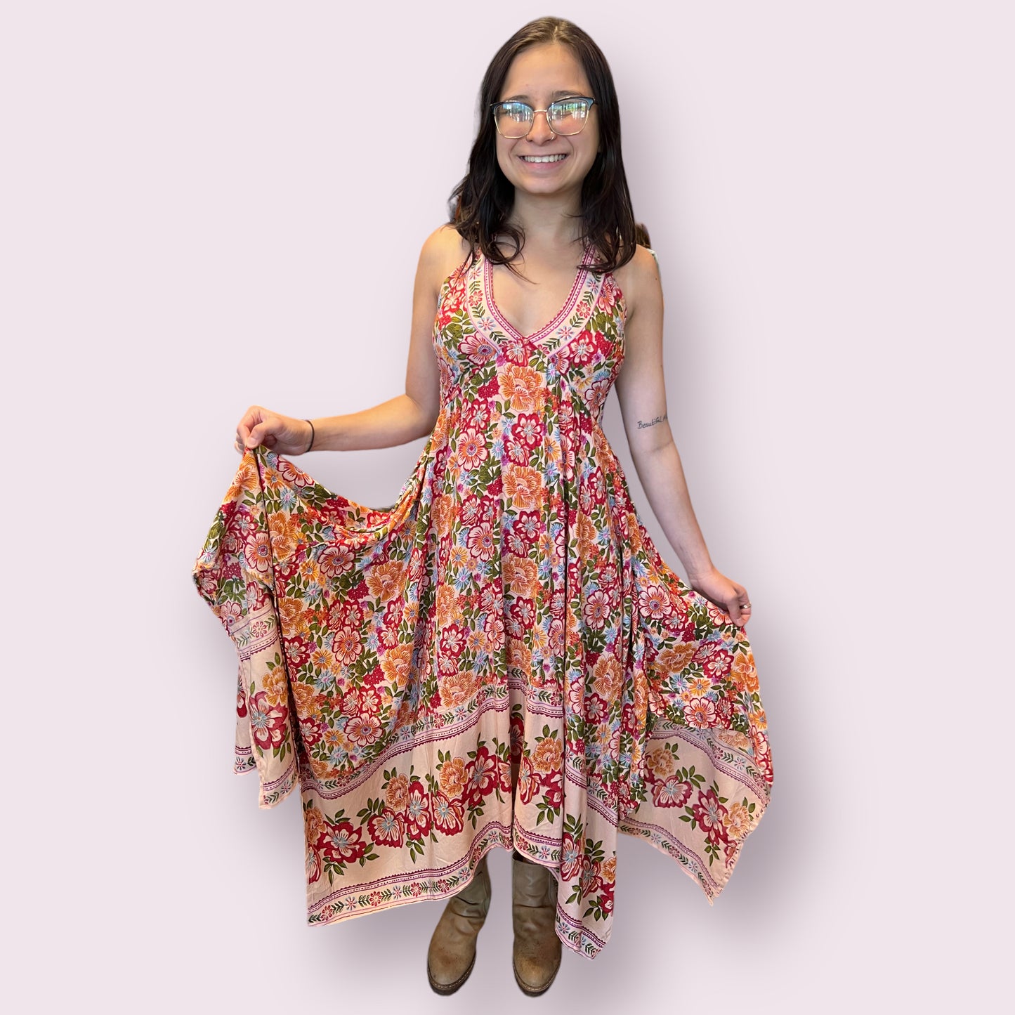 Halter Dress with Hanky Hem