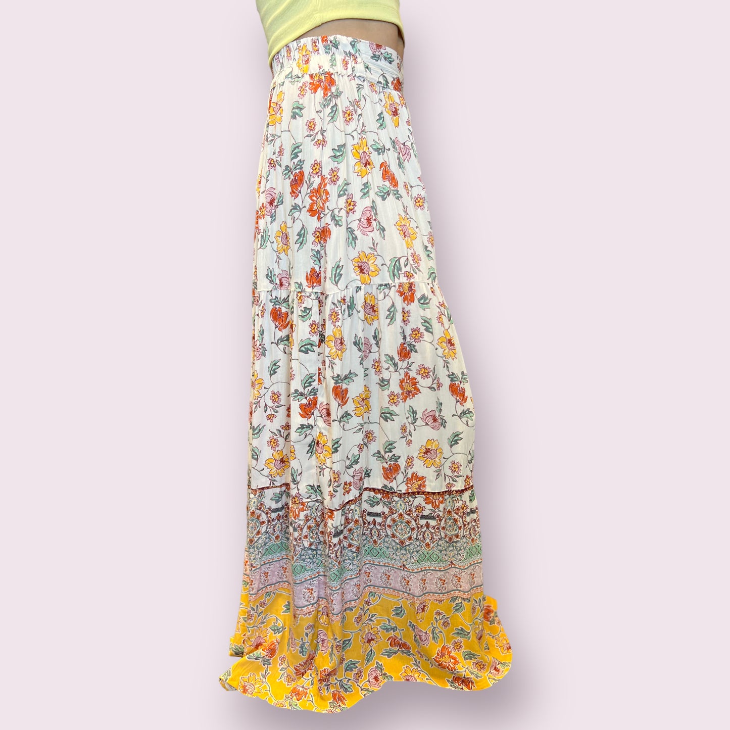 Floral Maxi Skirt with Slit