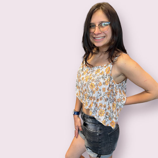 Floral Cropped Swing Tank