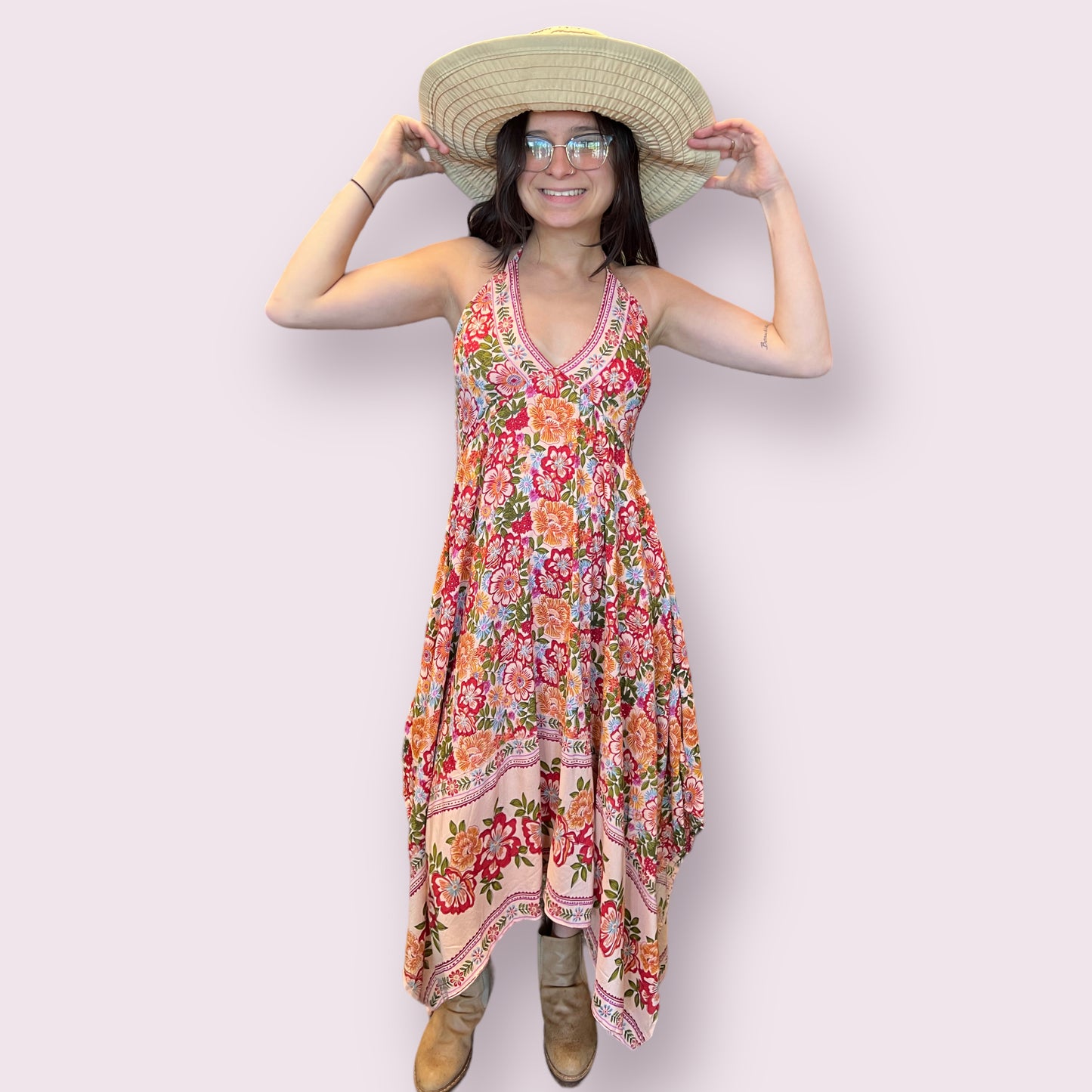 Halter Dress with Hanky Hem