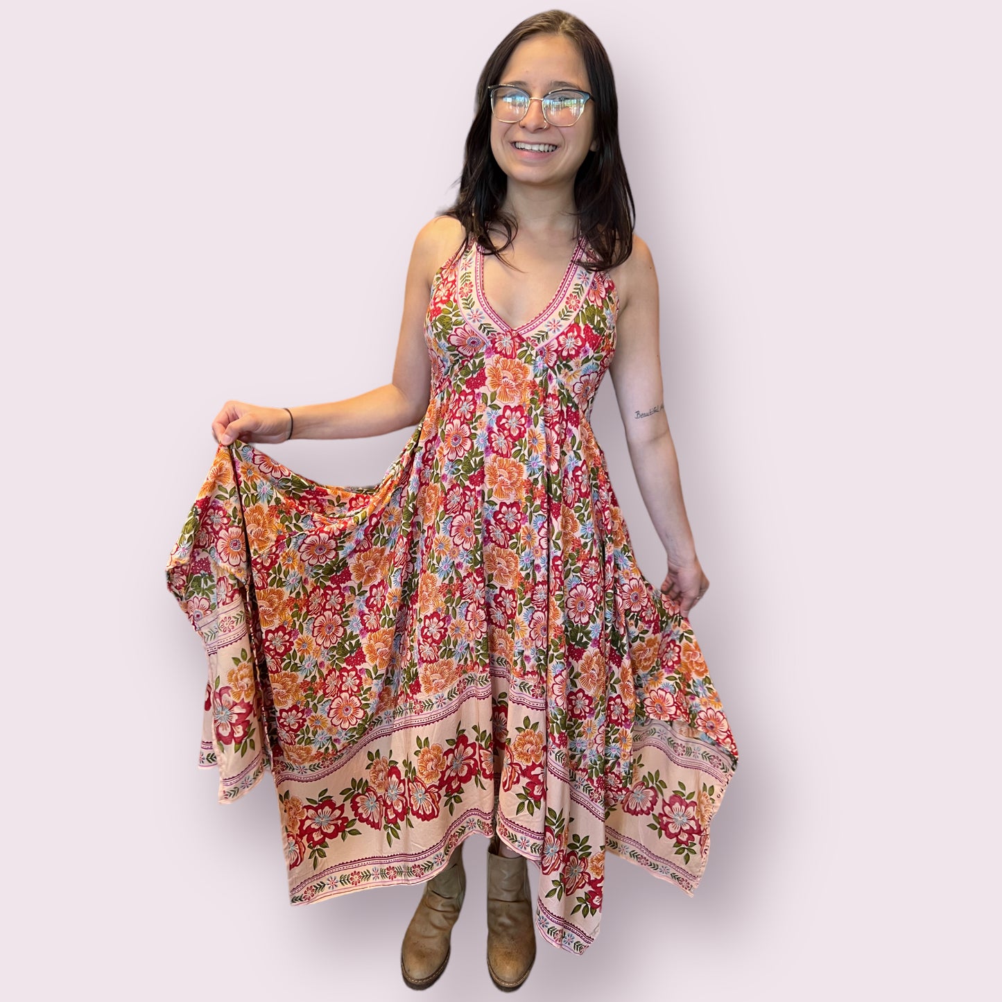 Halter Dress with Hanky Hem