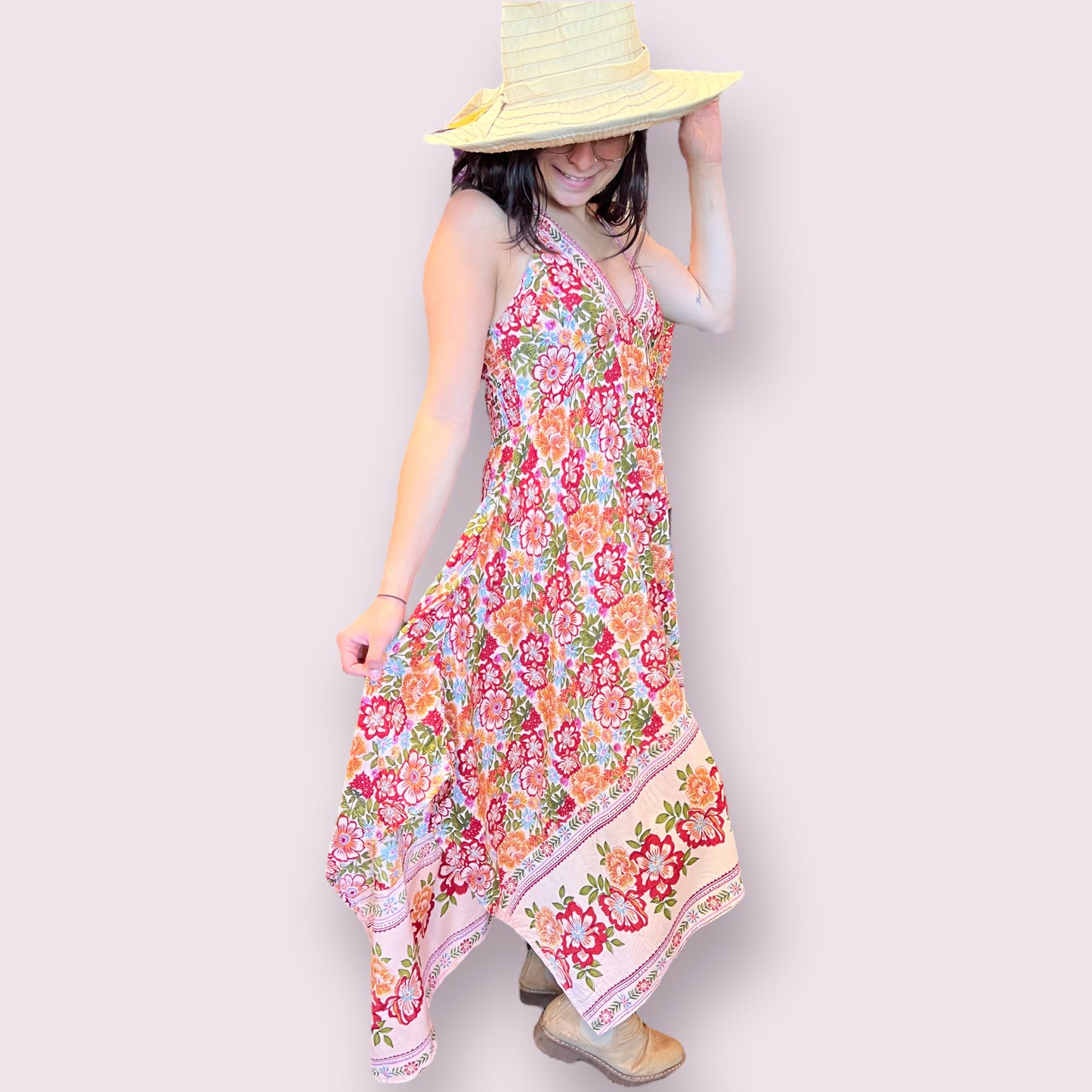 Halter Dress with Hanky Hem