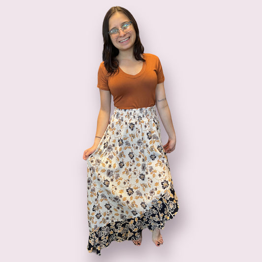 Ruffle Slit Maxi Skirt