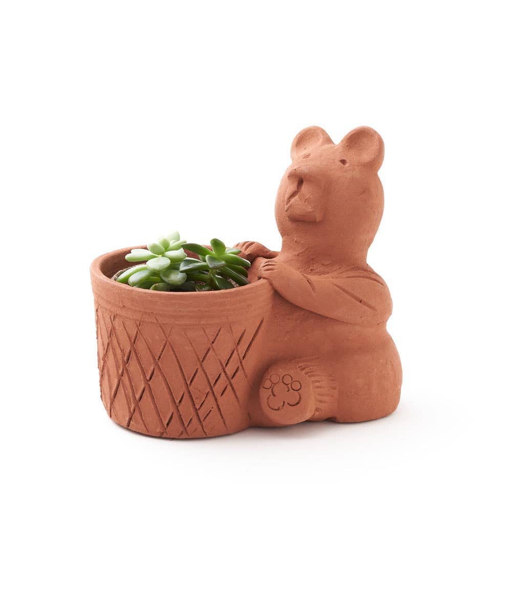 Rakshana Plant Pals - Bear Hug Terracotta Planter