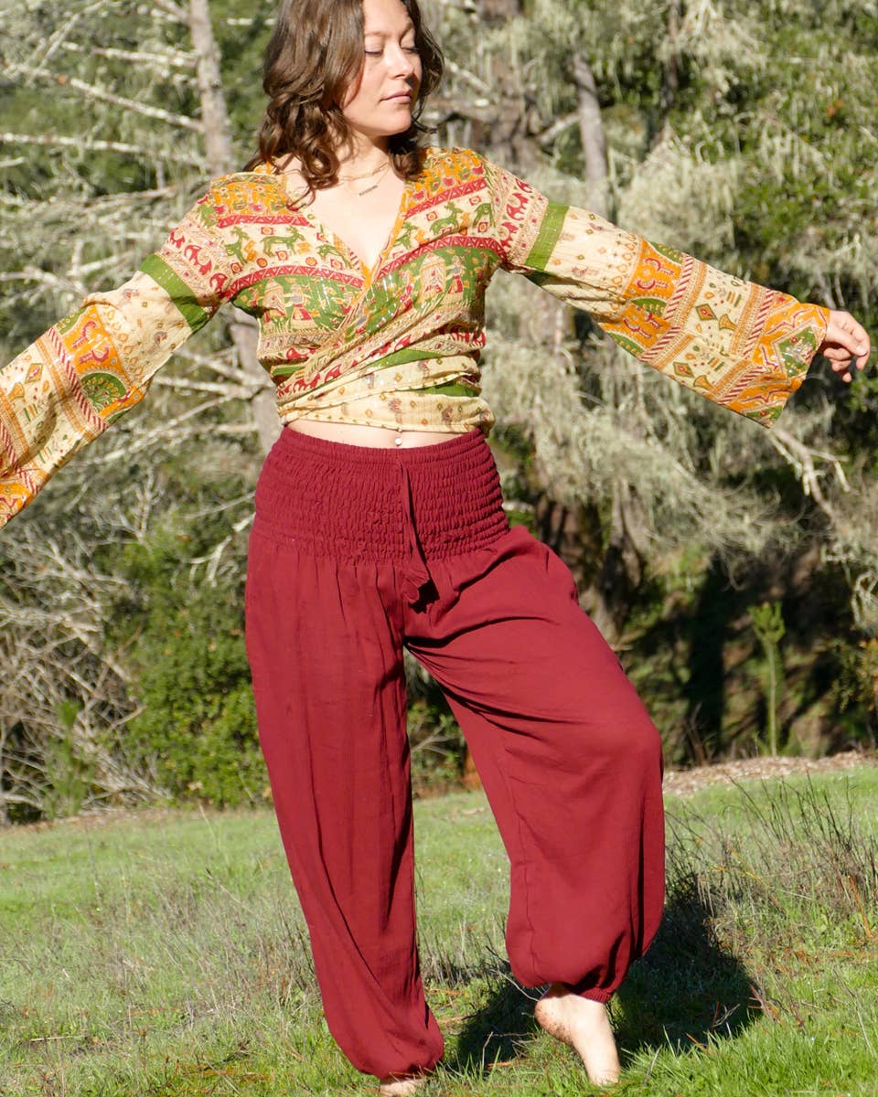 Smock Waist Harem Pants