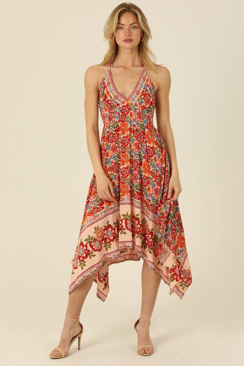 Halter Dress with Hanky Hem
