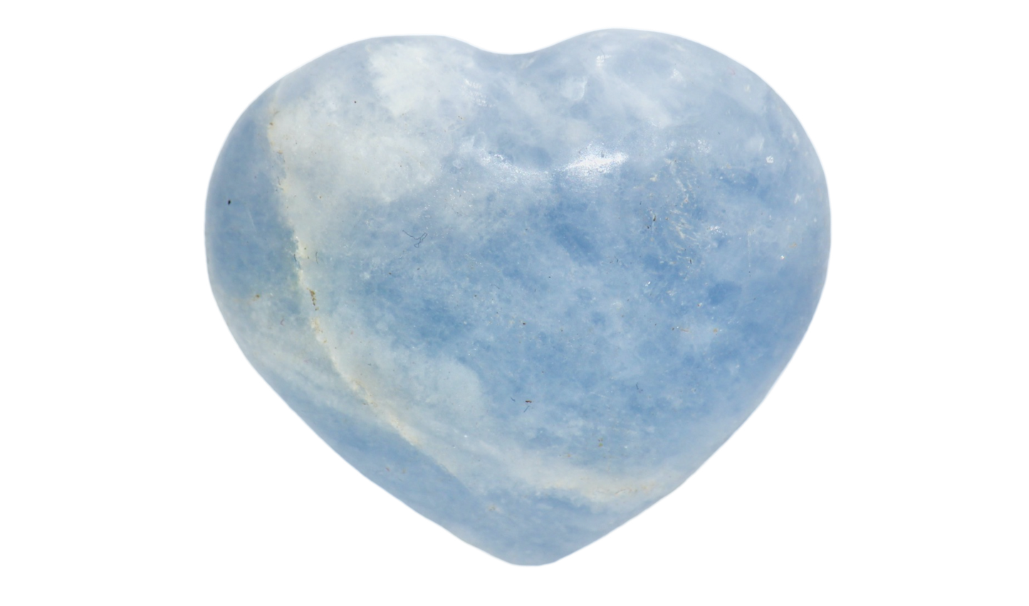 Blue Calcite Crystal Heart