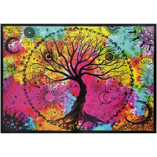 Tree of Life Sun Moon Tapestry