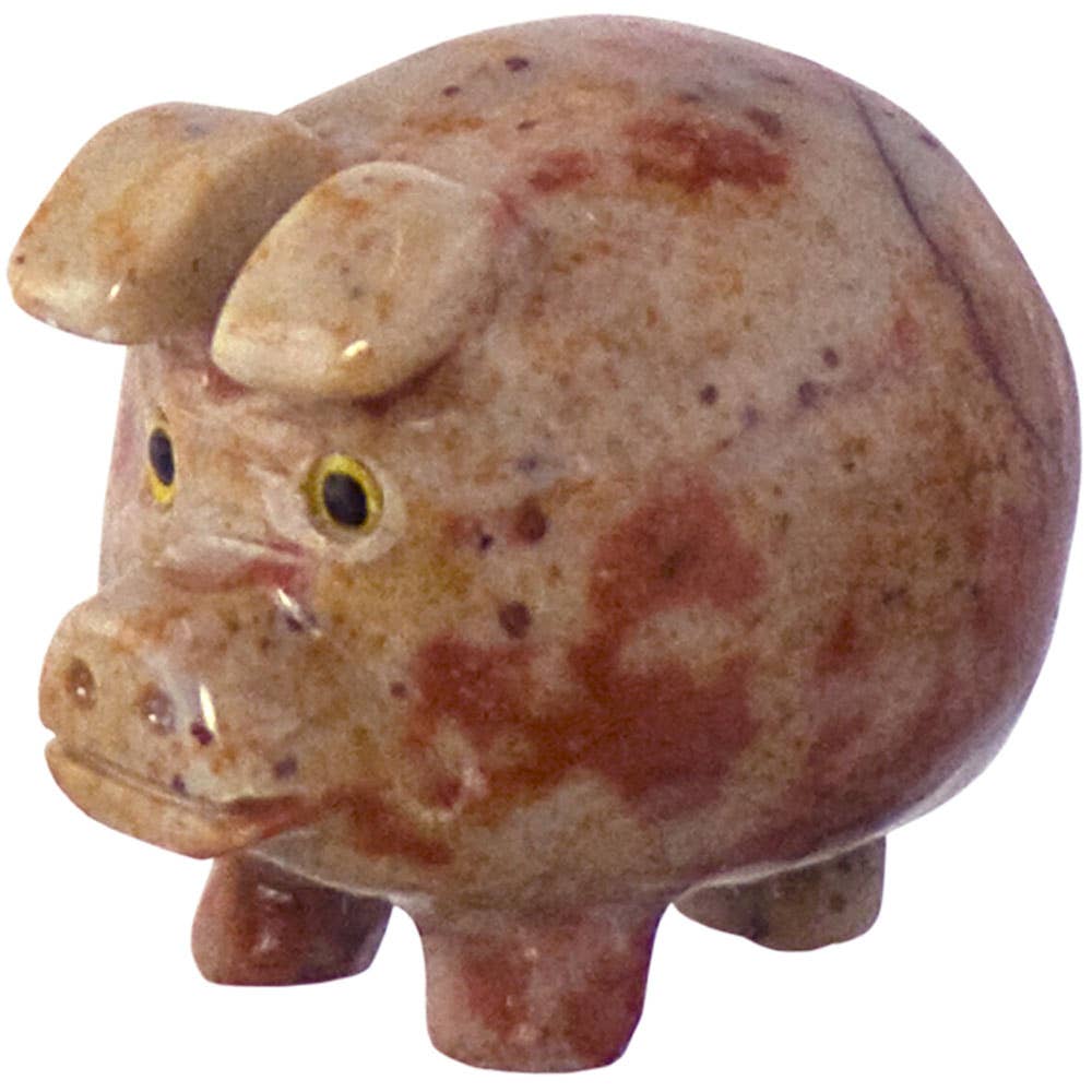 Lucky Pig Dolomite Spirit Animal 1.25-inch