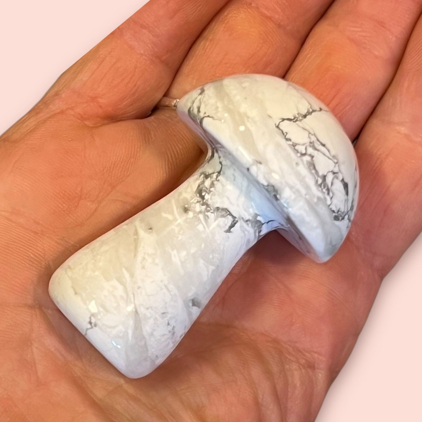 White Howlite Magic Mushrooms 50mm